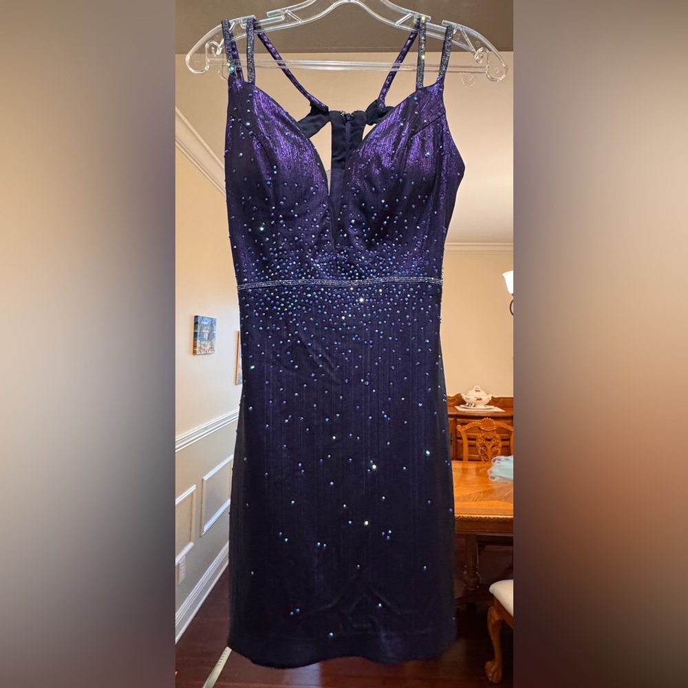 Ellie Wilde Midnight Blue Beaded Gown
